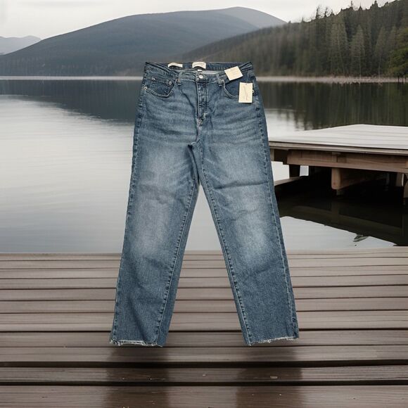 SOLD Universal Thread Mid Rise 80s Slim Jeans 14 (33x27.5) Blue Button Fly Women - Picture 1 of 12